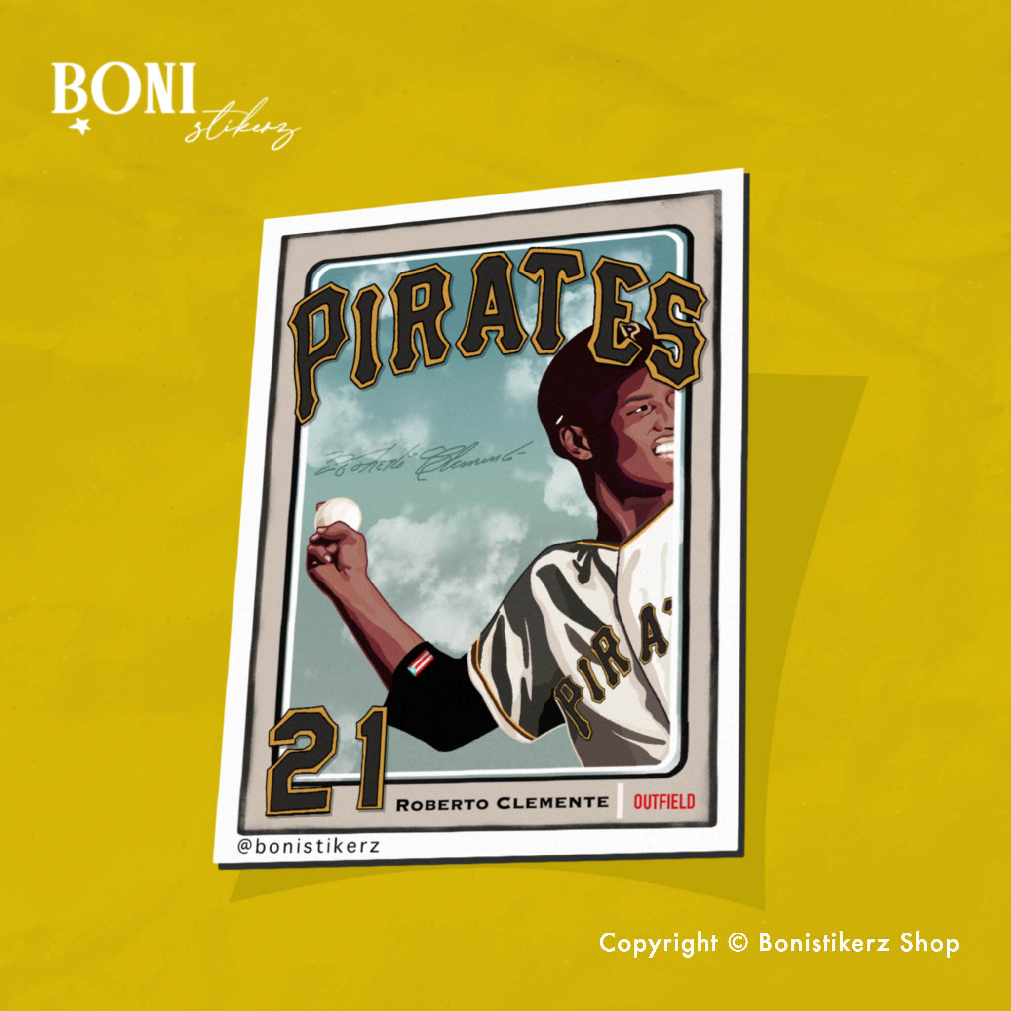 Roberto Clemente Sticker for Sale by DFurco