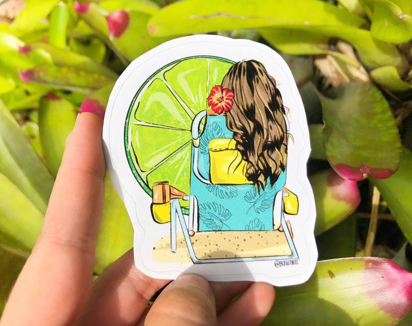 Dia de playa / beach girl sticker
